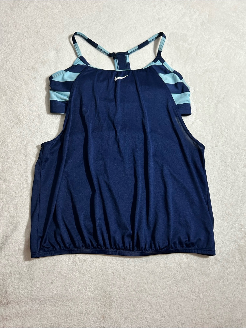 Nike Women's Navy Tank with Light Blue Strappy Back